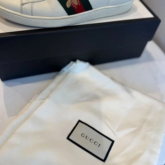 Women's Gucci Ace Embroidered White Leather Sneakers - Picture 8 of 8